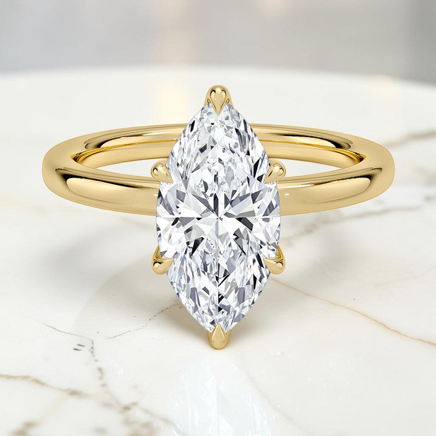 2mm Petite Elowen Perfect Fit Solitaire Ring in 14K Yellow Gold