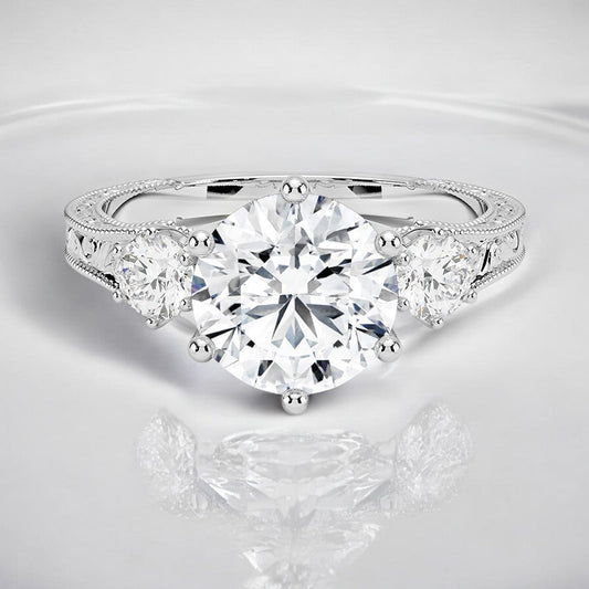 Three Stone Lab Grown Diamond Engagement Ring