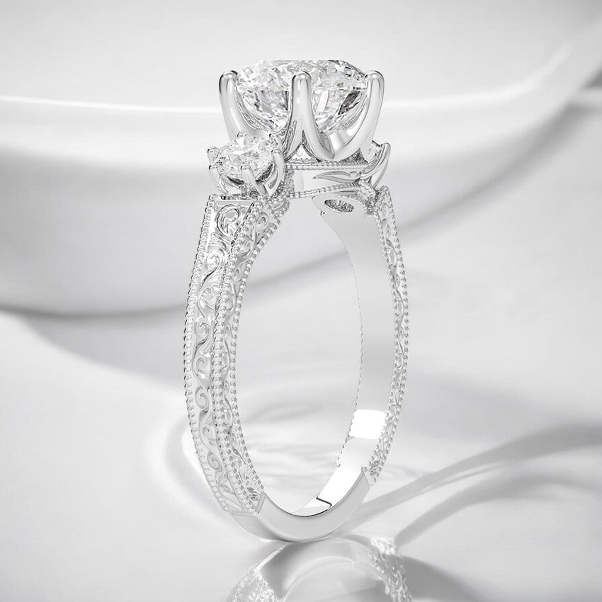 Three Stone Lab Grown Diamond Engagement Ring