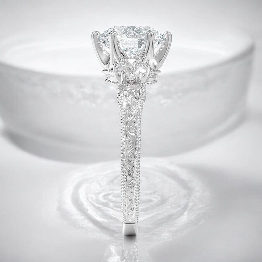 Three Stone Lab Grown Diamond Engagement Ring