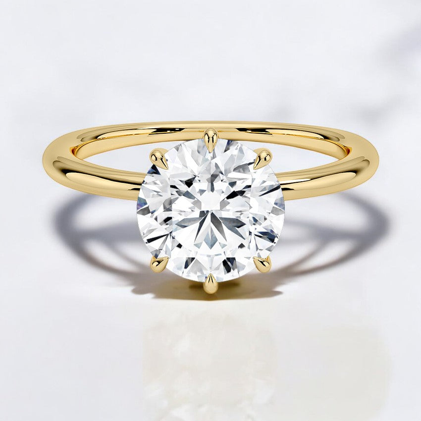 Six-Prong Solitaire Lab Grown Diamond Engagement Ring - Classic Sophistication for Every Occasion