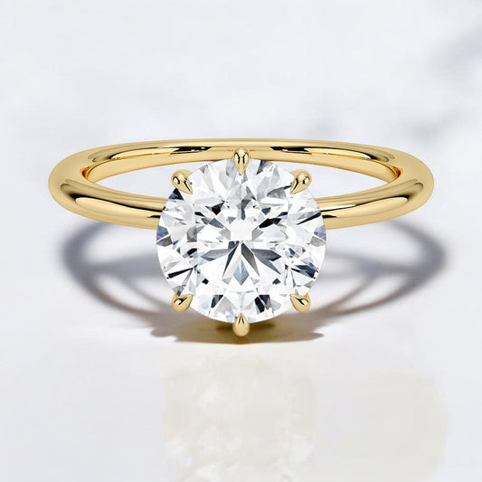 Six-Prong Solitaire Lab Grown Diamond Engagement Ring - Classic Sophistication for Every Occasion