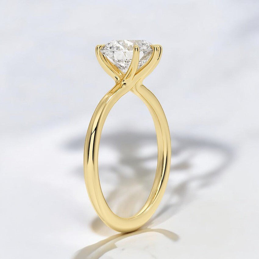 Six-Prong Solitaire Lab Grown Diamond Engagement Ring - Classic Sophistication for Every Occasion