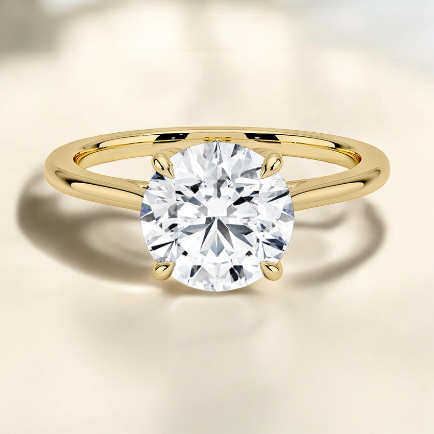 Solitaire Engagement Ring - Intricate Details for a Refined Look