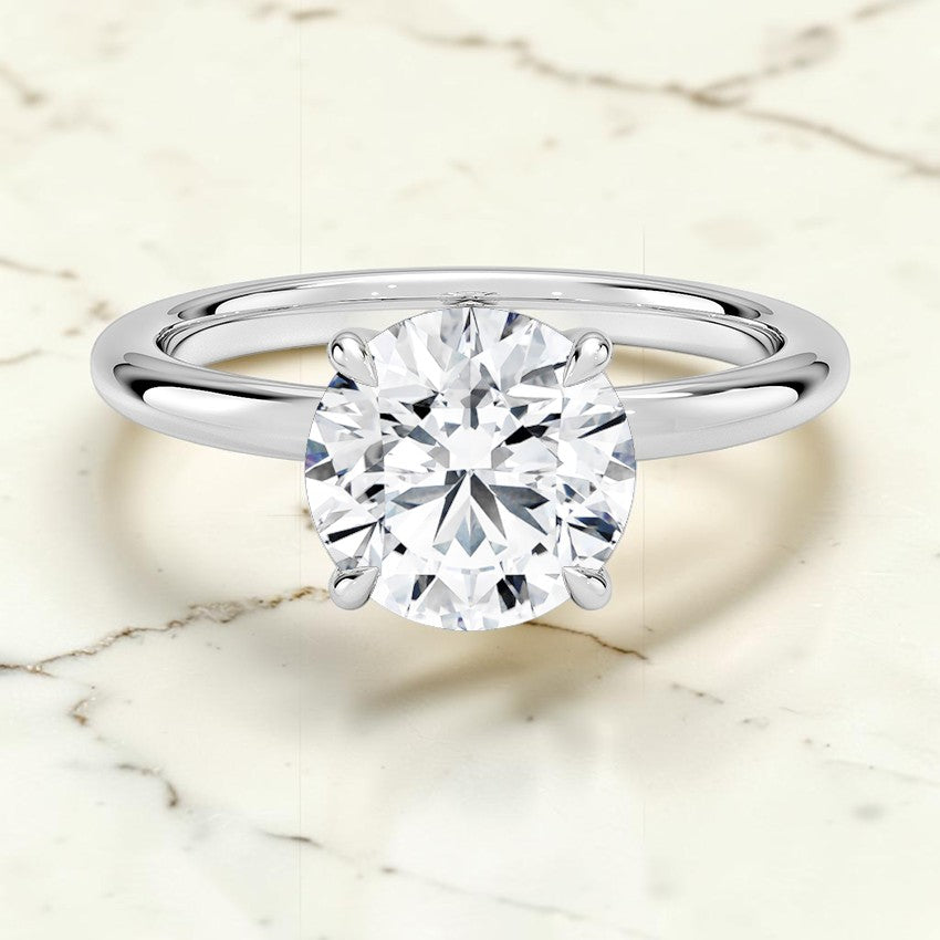 Maeve Solitaire Ring in 14K White Gold