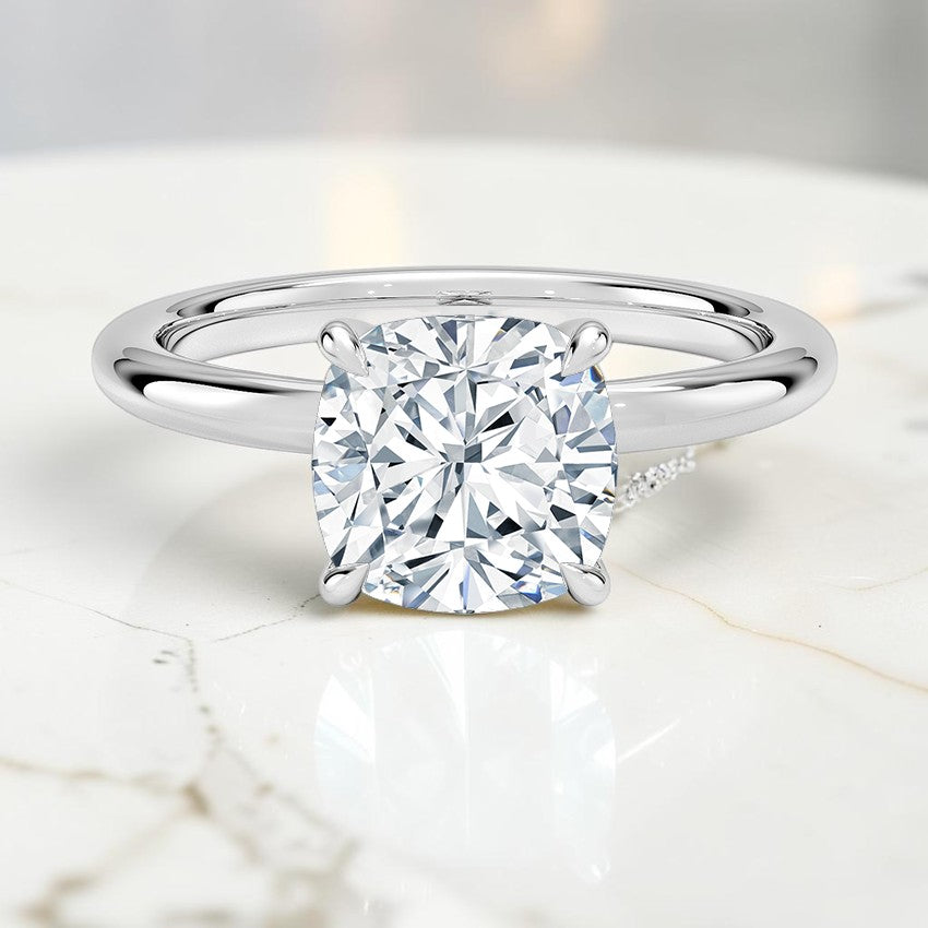 Maeve Solitaire Ring in 14K White Gold