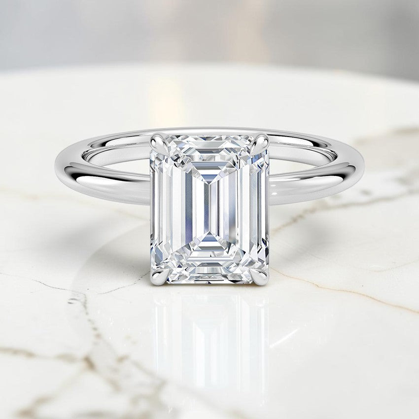 Maeve Solitaire Ring in 14K White Gold