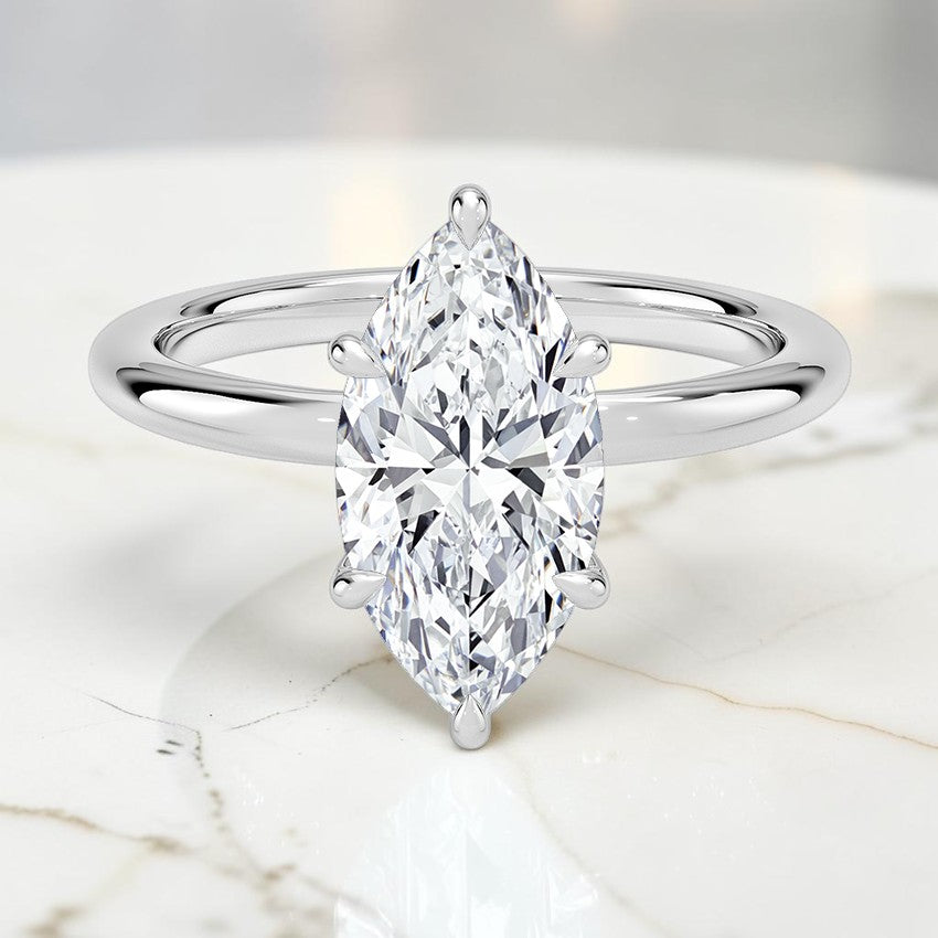 Maeve Solitaire Ring in 14K White Gold