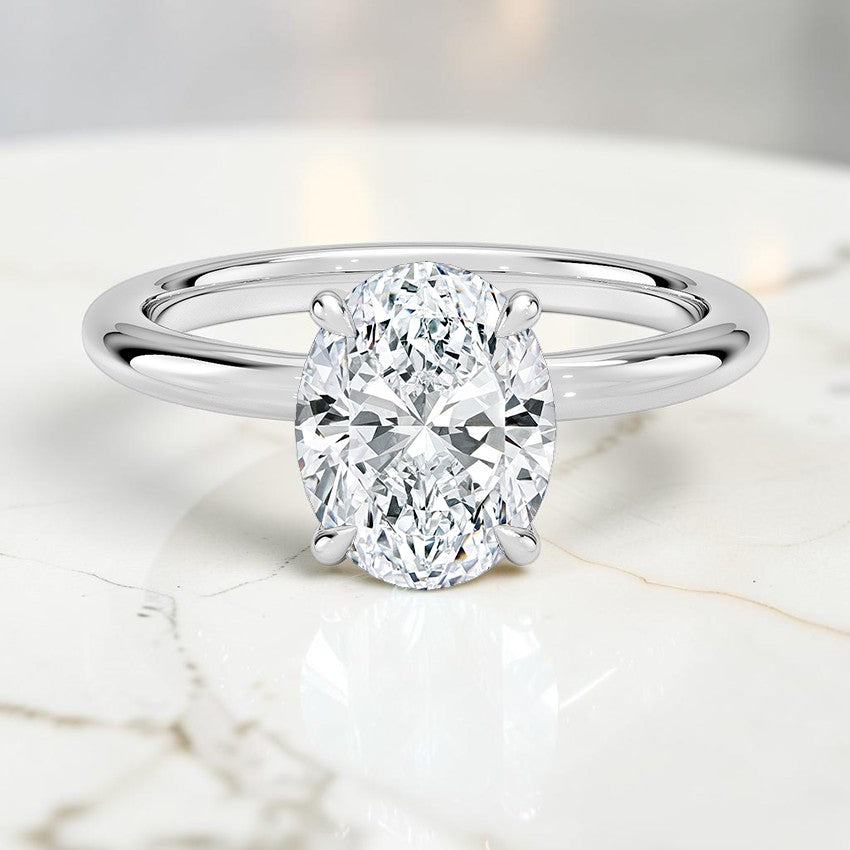 Maeve Solitaire Ring in 14K White Gold