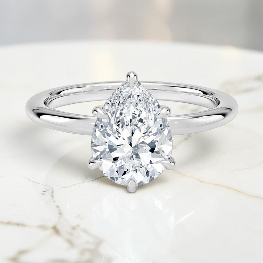 Maeve Solitaire Ring in 14K White Gold