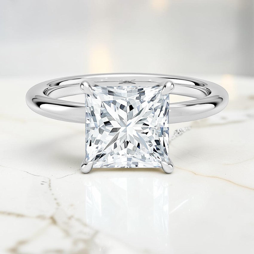 Maeve Solitaire Ring in 14K White Gold