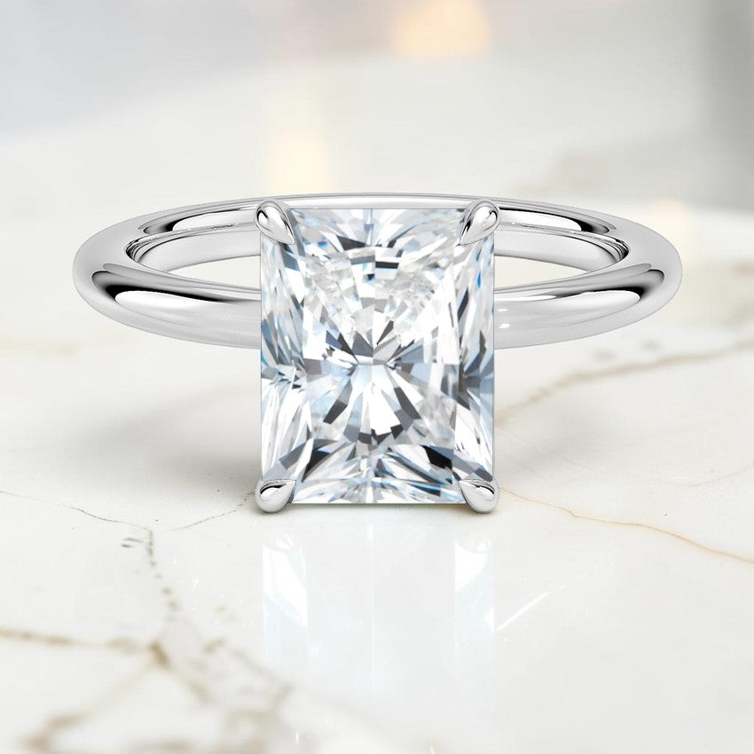 Maeve Solitaire Ring in 14K White Gold