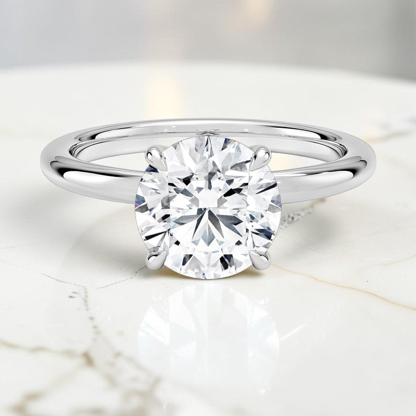 Maeve Solitaire Ring in 14K White Gold
