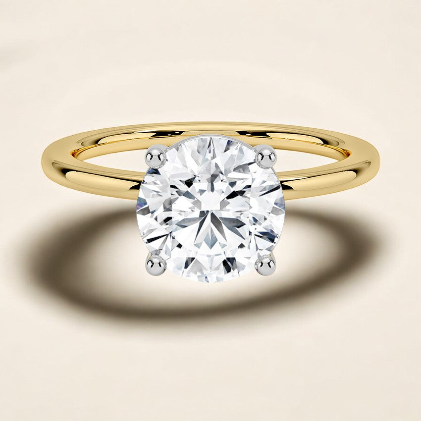 Mixed Metal Perfect Fit Solitaire Lab Grown Diamond Engagement Ring - An Expression of Timeless Beauty