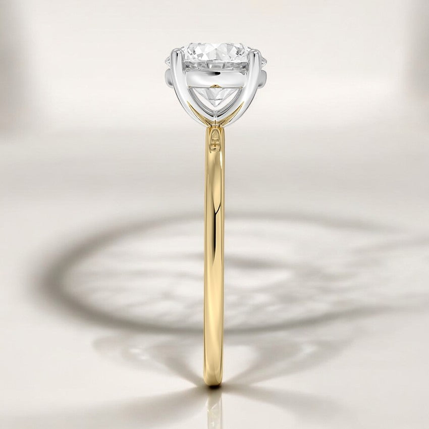 Mixed Metal Perfect Fit Solitaire Lab Grown Diamond Engagement Ring - An Expression of Timeless Beauty