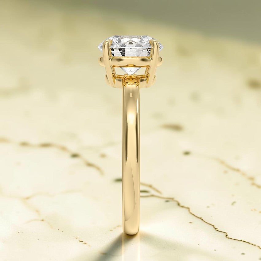 Kira Low-Profile Solitaire Ring in 14K Yellow Gold