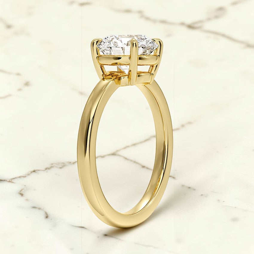 Kira Low-Profile Solitaire Ring in 14K Yellow Gold