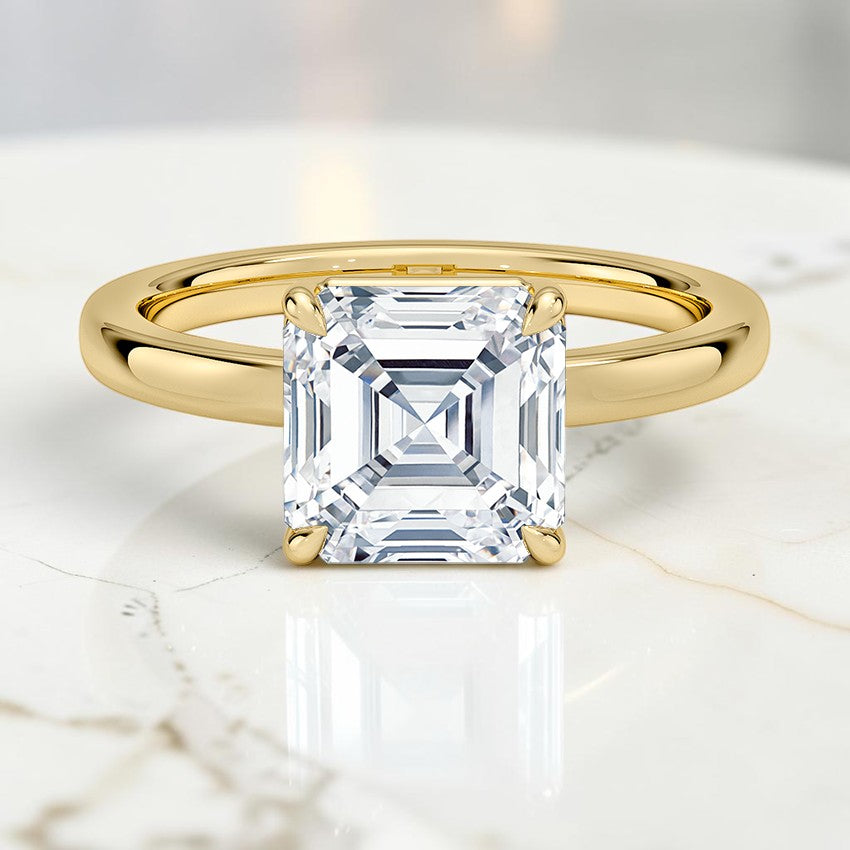 Kira Low-Profile Solitaire Ring in 14K Yellow Gold