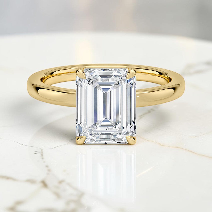 Kira Low-Profile Solitaire Ring in 14K Yellow Gold