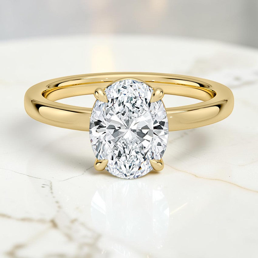 Kira Low-Profile Solitaire Ring in 14K Yellow Gold