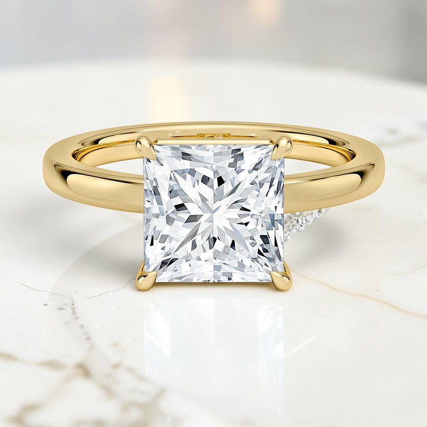 Kira Low-Profile Solitaire Ring in 14K Yellow Gold