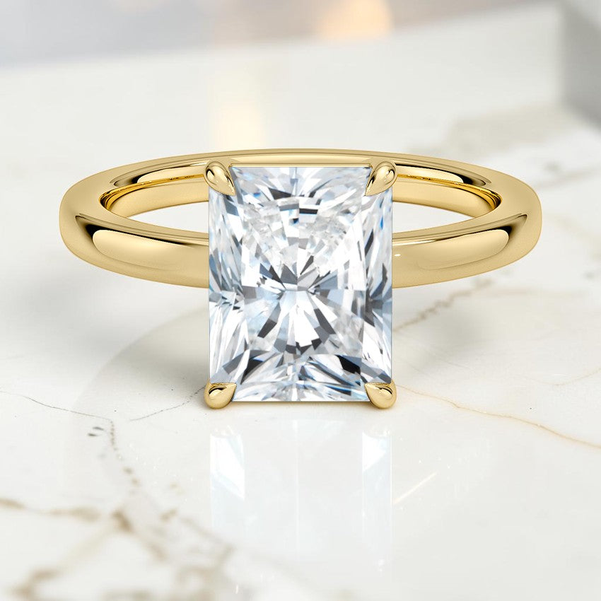Kira Low-Profile Solitaire Ring in 14K Yellow Gold