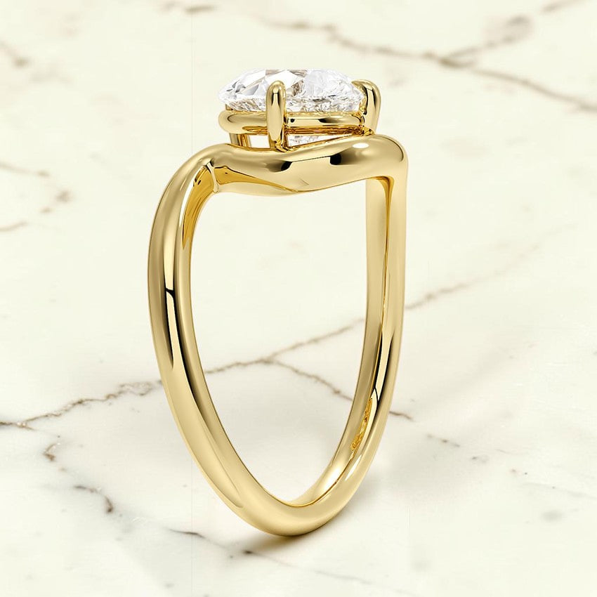 Zephyr Solitaire Ring in 14K Yellow Gold
