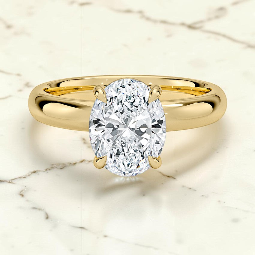Beatrice Perfect Fit 3mm Solitaire Ring in 14K Yellow Gold