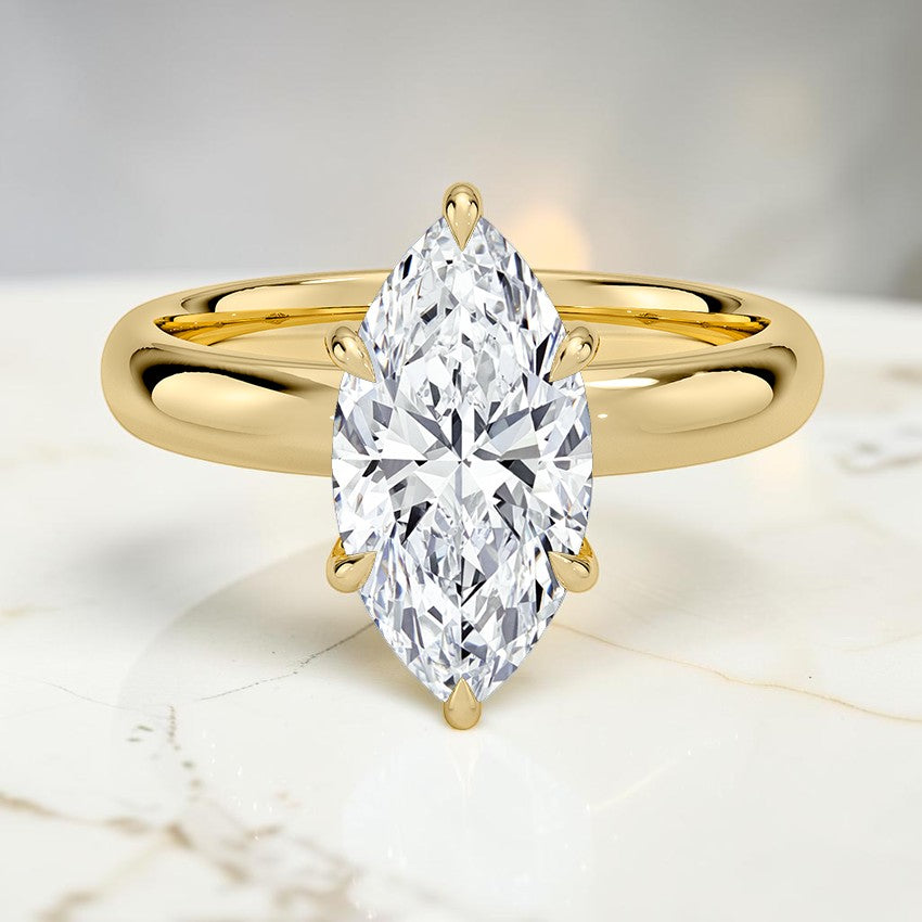 Beatrice Perfect Fit 3mm Solitaire Ring in 14K Yellow Gold
