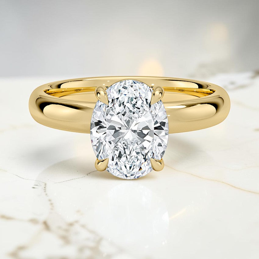 Beatrice Perfect Fit 3mm Solitaire Ring in 14K Yellow Gold