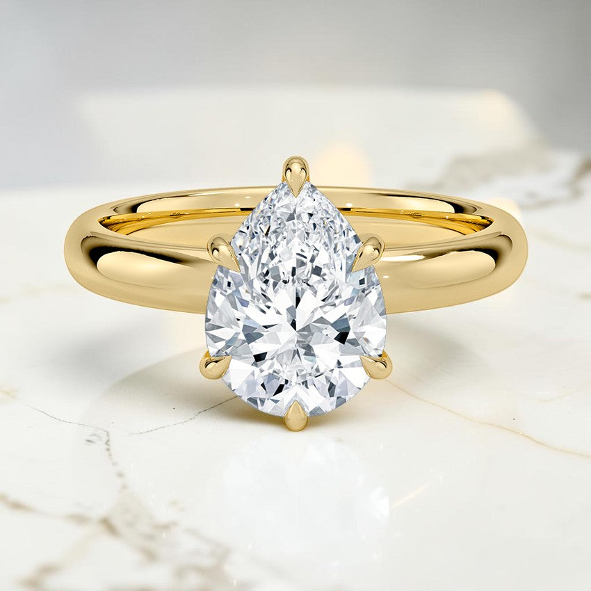 Beatrice Perfect Fit 3mm Solitaire Ring in 14K Yellow Gold