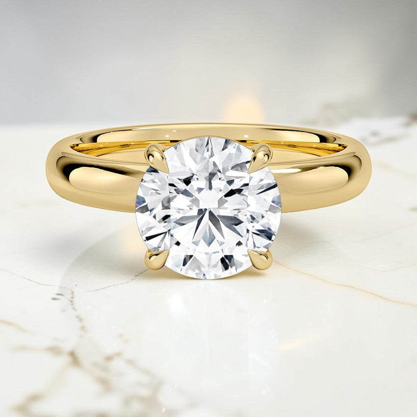 Beatrice Perfect Fit 3mm Solitaire Ring in 14K Yellow Gold