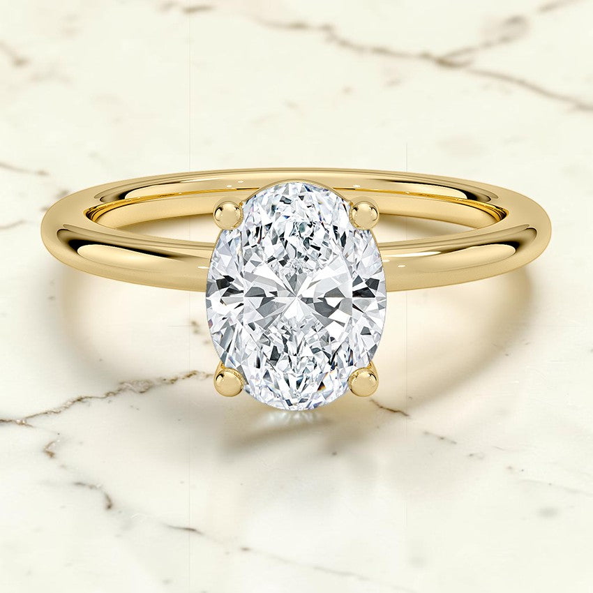 Soraya Perfect Fit 2mm Solitaire Ring in 14K Yellow Gold