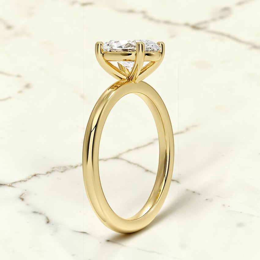 Soraya Perfect Fit 2mm Solitaire Ring in 14K Yellow Gold