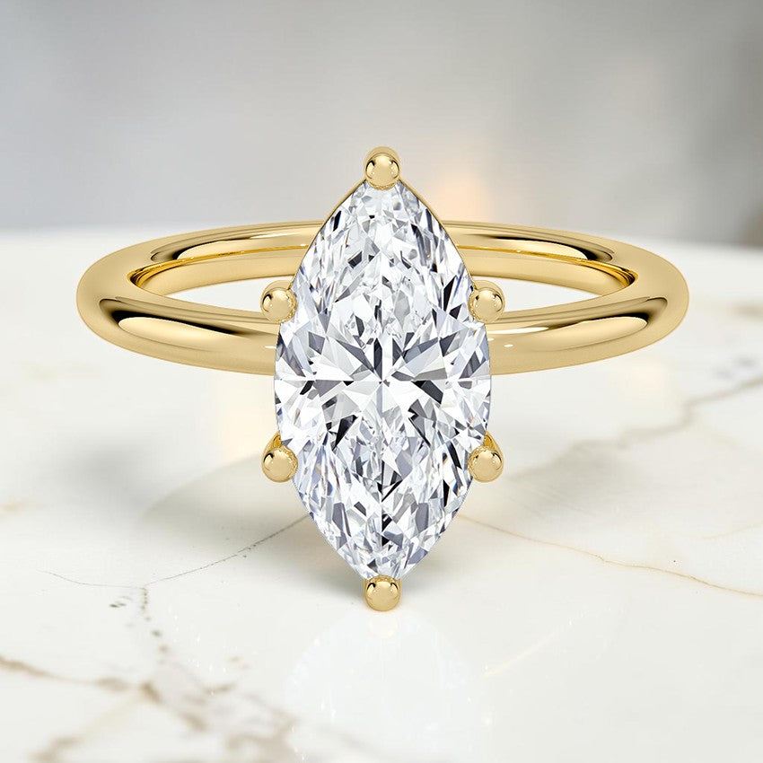 Soraya Perfect Fit 2mm Solitaire Ring in 14K Yellow Gold