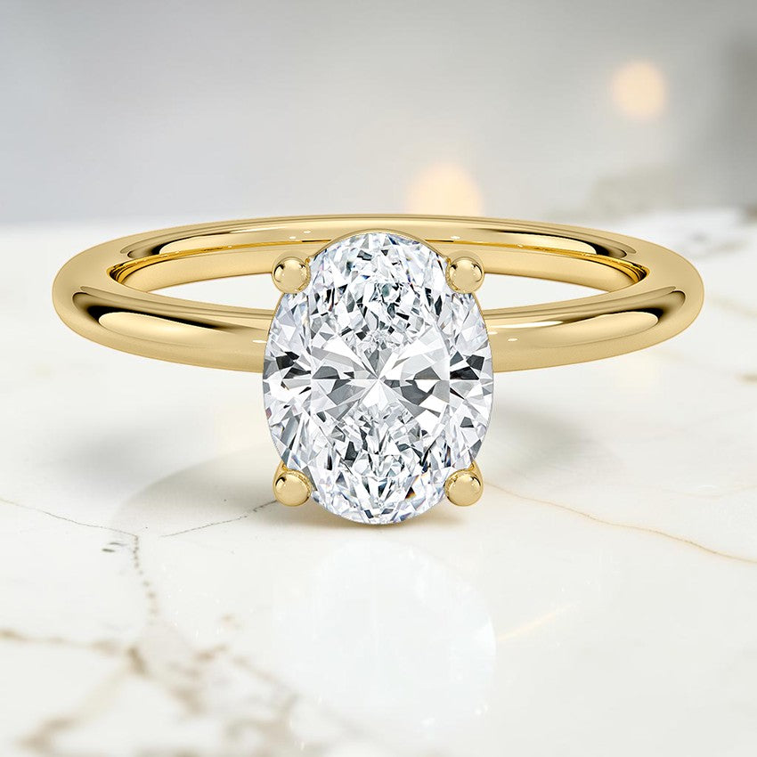 Soraya Perfect Fit 2mm Solitaire Ring in 14K Yellow Gold