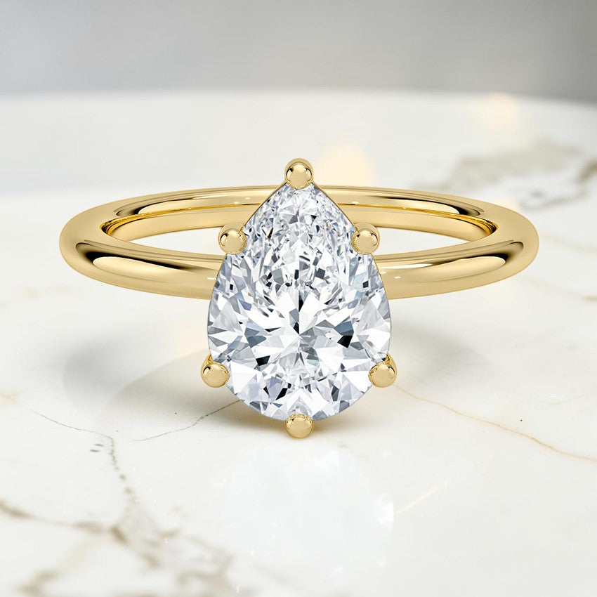 Soraya Perfect Fit 2mm Solitaire Ring in 14K Yellow Gold