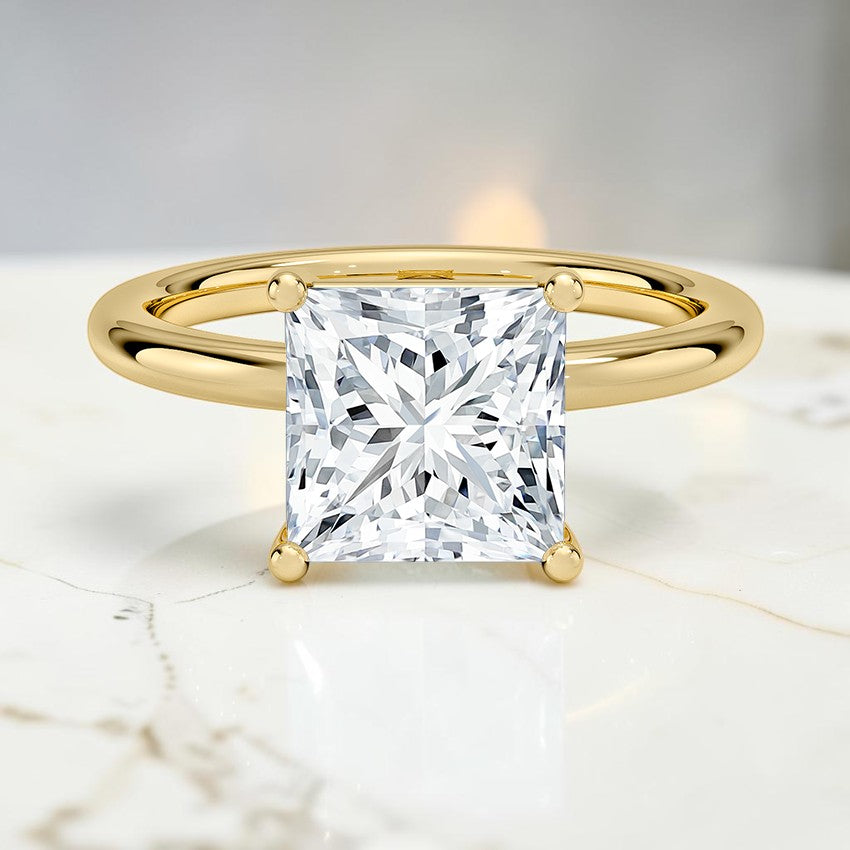 Soraya Perfect Fit 2mm Solitaire Ring in 14K Yellow Gold