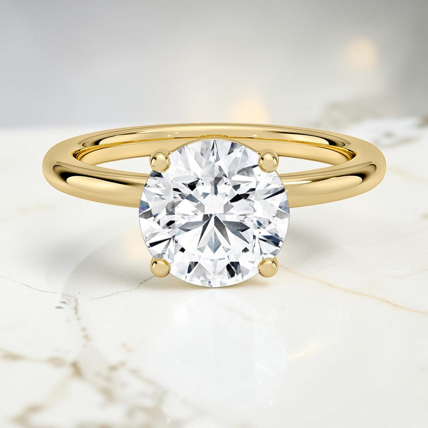 Soraya Perfect Fit 2mm Solitaire Ring in 14K Yellow Gold