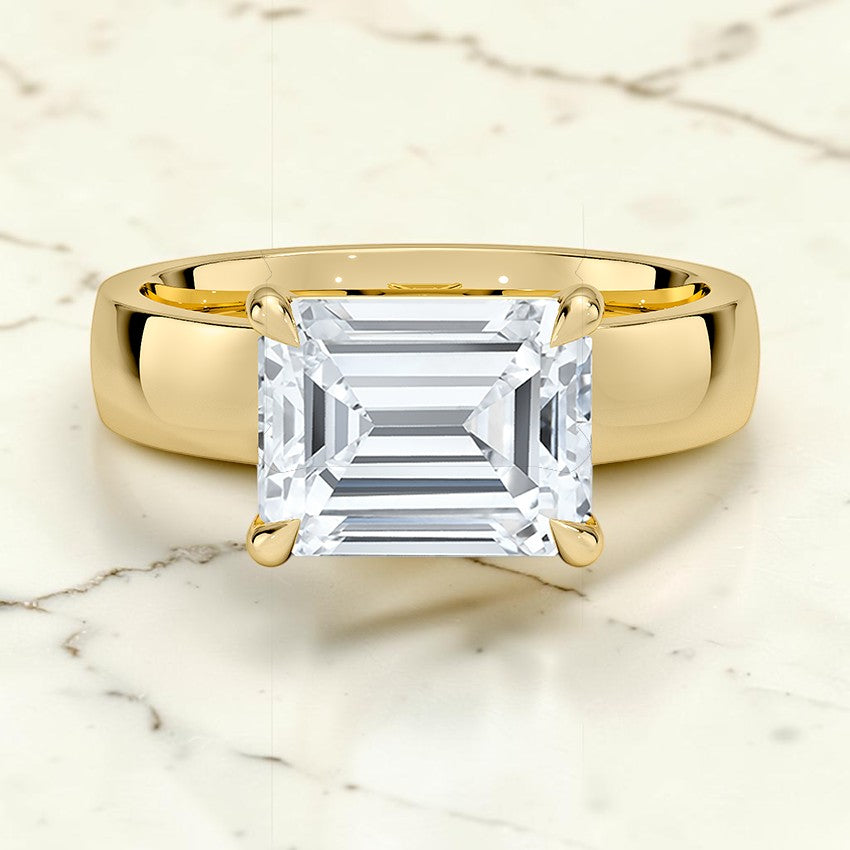 Paige East-West Solitaire Ring in 14K Yellow Gold