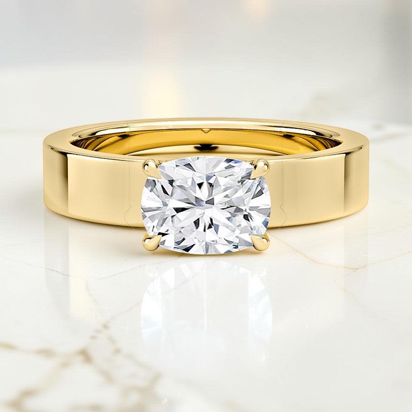 Paige East-West Solitaire Ring in 14K Yellow Gold