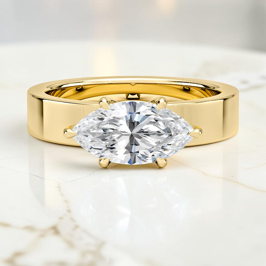 Paige East-West Solitaire Ring in 14K Yellow Gold