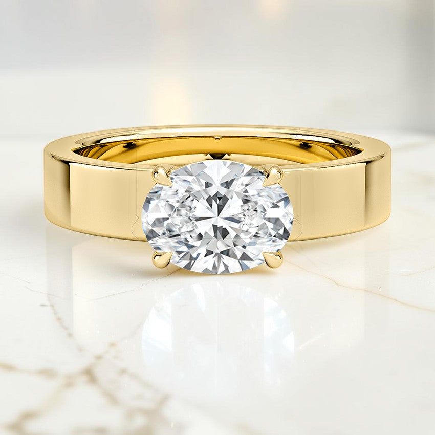 Paige East-West Solitaire Ring in 14K Yellow Gold