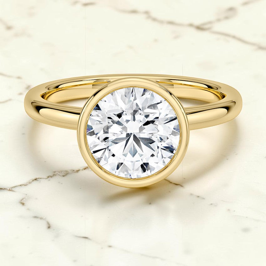 Daphne Perfect Fit Bezel Solitaire Ring in 14K Yellow Gold