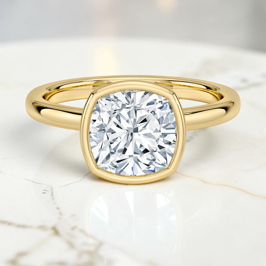 Daphne Perfect Fit Bezel Solitaire Ring in 14K Yellow Gold