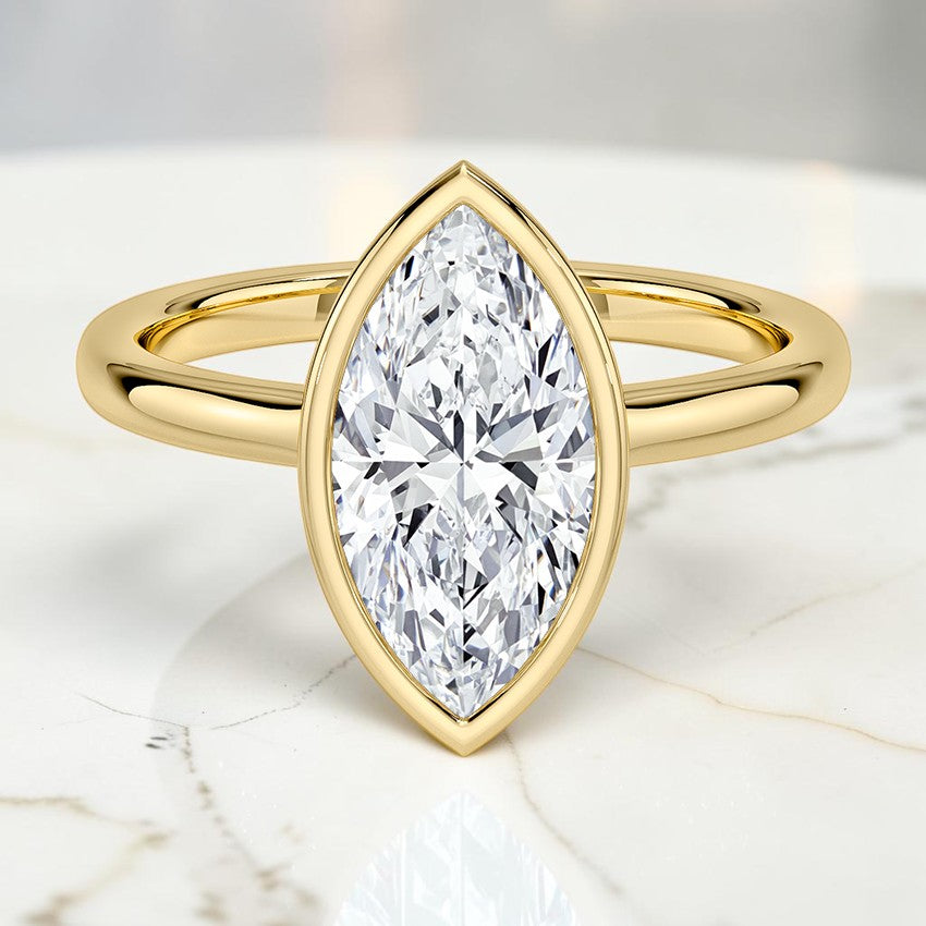 Daphne Perfect Fit Bezel Solitaire Ring in 14K Yellow Gold
