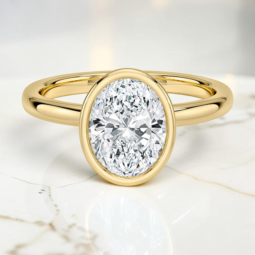 Daphne Perfect Fit Bezel Solitaire Ring in 14K Yellow Gold