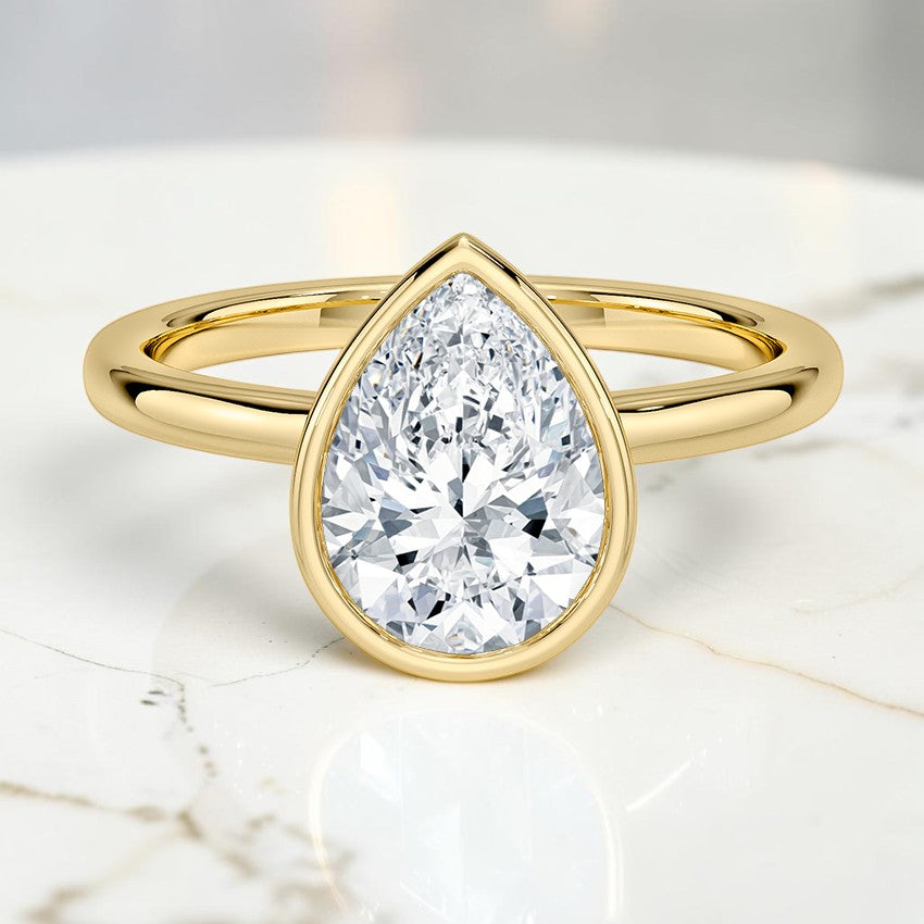 Daphne Perfect Fit Bezel Solitaire Ring in 14K Yellow Gold