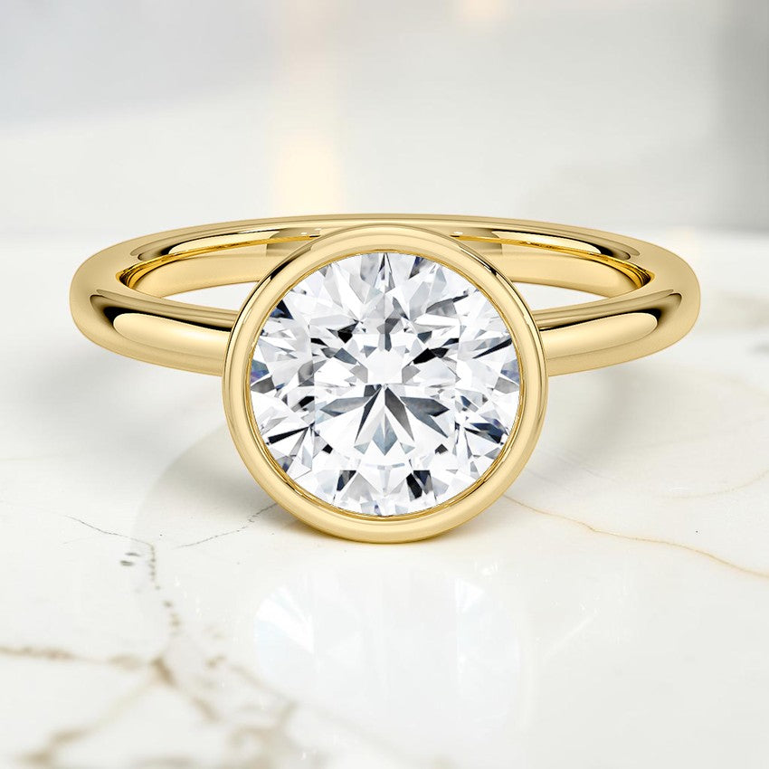 Daphne Perfect Fit Bezel Solitaire Ring in 14K Yellow Gold