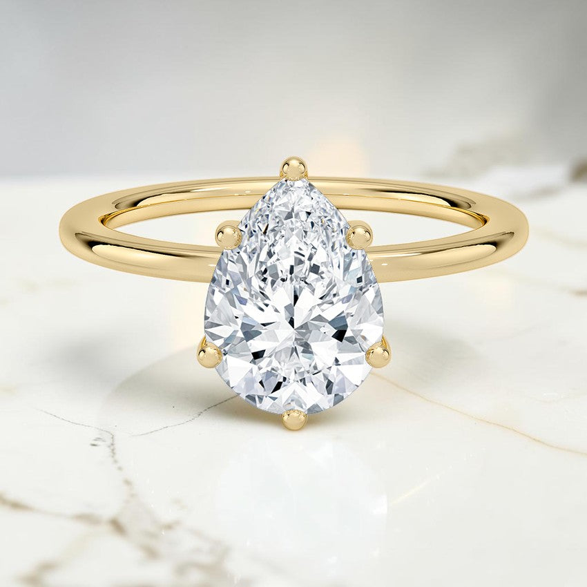 Perfect Fit 1.4mm Solitaire Ring in 14K Yellow Gold